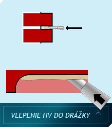 Vlepenie HV do drážky 3.
